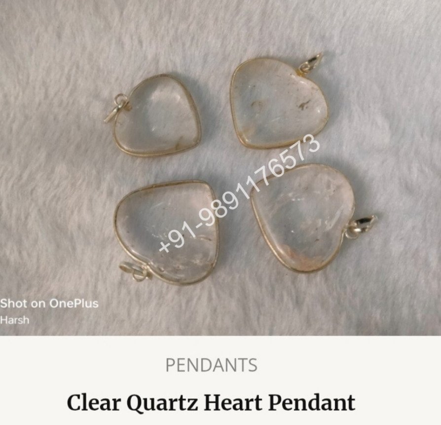 CLEAR QUARTZ HEART PENDANT